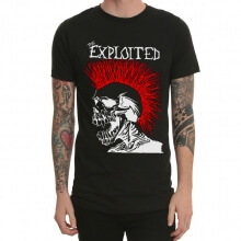 Siyah ile Exploited Sokak Heavy Metal Rock T-Shirt