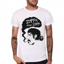 T-shirt branco do metal pesado da faixa de Frank Zappa