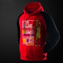 Kobe Bryant's Achievement Hoodie Red 3XL NBA Pollover Sweater