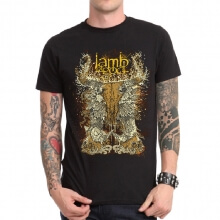 Cordeiro de God Band Tshirt Black Metal Tee Para Homens