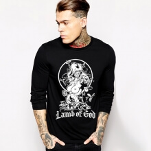 T-shirt Lamb of God in metallo nero a maniche lunghe