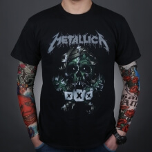 Metallica bandă de moda craniu negru tricou