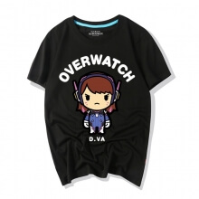  Jogo de Overwatch Camisetas Desenhos animados bonitos D.Va Camisas