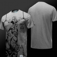 Overwatch Roadhog vs D.VA Gray T-shirt