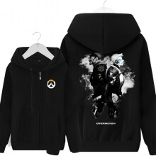 Overwatch Soldier 76 sweatshirt Herre sort Hættetrøje