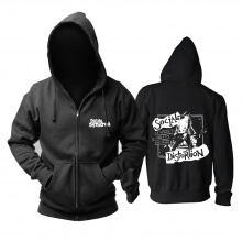 Cămașă cu glugă personalizată cu distorsionare socială din metal California Punk Rock Band Hoodie