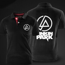 เสื้อโปโล Qaulity Linkin Park สีดำสำหรับผู้ชาย