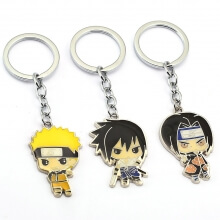 Quality Anime Naruto Keychains Uchiha Sasuke Uzumaki Naruto Key Holder 