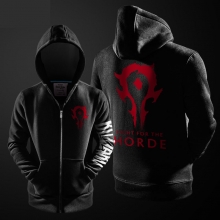 Felpa con logo di qualità Blizzard WOW Horde Felpa con cappuccio World of Warcraft Zipper