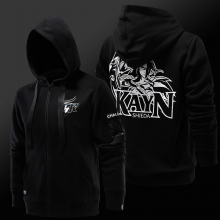 Kvalitní League of Legends LOL Kayn Mikina s kapucí Zip Up Černá mikina