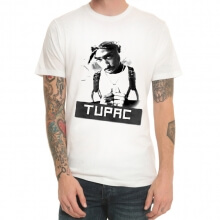 Quality Tupac T-shirt Hip Hop White Tee for Youth