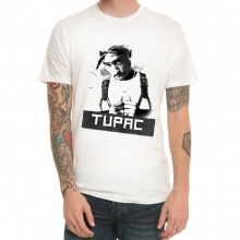 Qualidade Tupac T-shirt Hip Hop Branco Tee para a Juventude