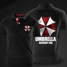 Resident Evil Umbrella Polo Áo sơ mi màu đỏ Polo cho nam giới