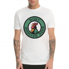 Rooster Band Rock T-Shirt White Heavy Metal Tee