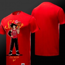 Son Goku T Shirt Rød 4XL Par Dragon Ball NBA Style T-shirt