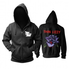 Felpa con cappuccio Rock sottile Irlanda Lizzy Black Rose Hoody