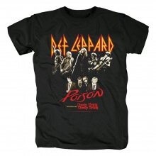 T-shirt da faixa do leppard do Def do Reino Unido Camisas do punk rock do metal