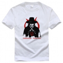 V for Vendetta Freedom Forever Tshirt White Cotton tee