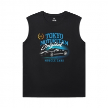 レーシングカーティーシャツコットンカーエンジンノースリーブTシャツメンズジム用