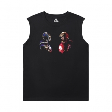 Marvel Homem de Ferro Preto Mangas Sem Mangas T-Shirt The Avengers T-Shirt