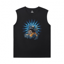 Vintage Anime Kujo Jotaro Tshirts JoJo Sleeveless T Shirt Đen