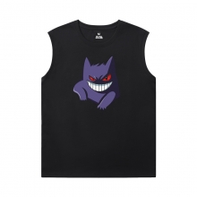 เสื้อทีเชิ้ตโปเกมอนเสื้อยืดแขนกุด Gengar วินเทจส่วนบุคคล