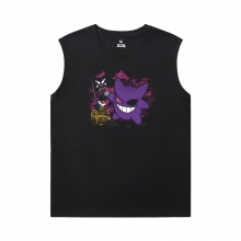 คุณภาพ เสื้อ Gengar เสื้อยืดแขนกุดสีดํา