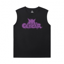 เสื้อยืดโปเกมอนคุณภาพเสื้อยืดแขนกุด Gengar Mens