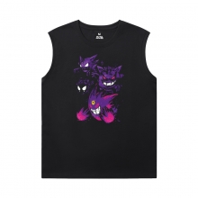 เสื้อยืดแขนกุดโปเกมอนบุรุษผ้าฝ้าย Gengar เสื้อยืด