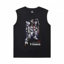 เสื้อยืดคอกลมแขนกุด Gundam เสื้อยืดอนิเมะวินเทจ