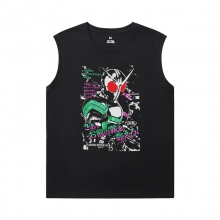 Masked Rider Tee Vintage Anime Sleeveless T Shirt Black