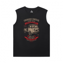 Racing Car Tee Cotton Jeep Round Neck Sleeveless T Shirt