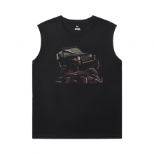 Car T-Shirts Personalised Jeep Black Sleeveless Shirt Men