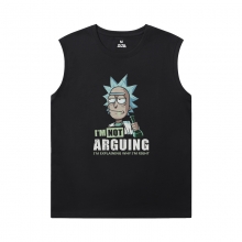 Rick and Morty Shirt Quality Black Sleeveless Tshirt