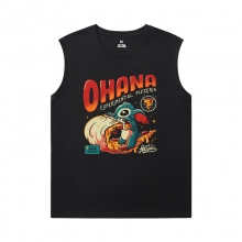 Camisa de algodão Lilo Stitch Mens Oversized Sleeveless T Shirt