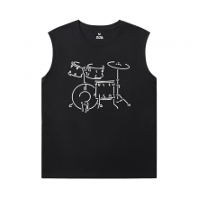 Musical Instrument Shirt Cotton Rock Men'S Sleeveless Graphic T Shirts