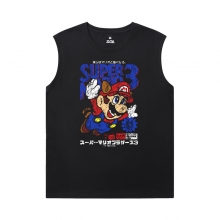 Mario T-Shirt Personalizado Camiseta Sem Mangas Preta