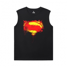 Camisetas de super-herói liga da justiça super-homem camisas sem mangas para academia