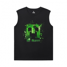 Minecraft Men Sleeveless Tricou Bumbac Creeper Tee Shirt