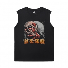 Titan Siyah Kolsuz T Shirt Mens Anime Gömlek Saldırı