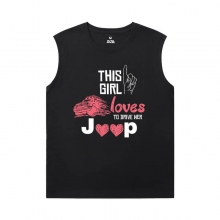 Cotton Jeep Wrangler Tshirts Car Men'S Sleeveless Graphic T Shirts