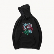 Demon Slayer Hooded Jas Anime Zwarte Jas