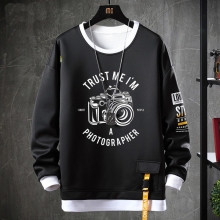 Nhiếp ảnh gia áo len fake hai mảnh sweatshirt