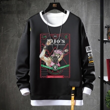 Anime vintage JoJo Hoodie Falso Dois Pedaços Kujo Jotaro Moletom