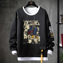 Gundam Sweatshirts Black Tops