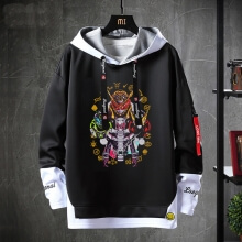 Fake Two-Piece Hoodie Vintage Anime Masked Rider Sweatshirt