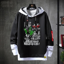 Anime Maskeli Rider Tops Sahte İki Parçalı Sweatshirt