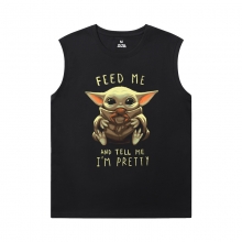 Mandalorian Tees Calitate Yoda Negru Sleeveless T Shirt