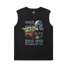 The Mandalorian T-Shirts Cool Yoda Sleeveless Shirts Mens