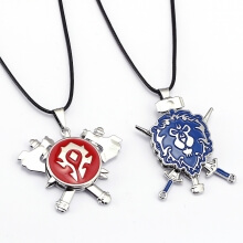 Collier pendentif rotatif avec logo de la Horde Alliance World of Warcraft